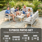 Aluminium Garden Furniture Sofa Set With Olefin Cushions | White