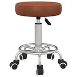 Round Pu Leather Salon Beautician Stool Adjustable Height | One Size | Brown