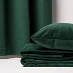 Diamond Quilted Velvet Bed Throw | 150cm x 200cm | Green