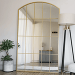 Tomi - Metal Arched Lattice Window Mirror | 200cm x 120cm | Gold
