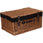 Wicker Double Steamed 51cm Picnic Basket | Black