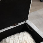 Sherman Boucle Fabric Storage Ottoman - Light Grey