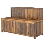 Wood Storage Bench For Patio, Outdoor Garden Seating | Brown