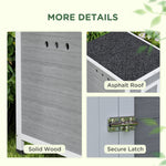 Wooden Duck House, Poultry Coop W/ Double Doors, Openable Roof, Grey | Light Grey