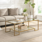 Nimbus Rectangular Glass Coffee Table With Shelf