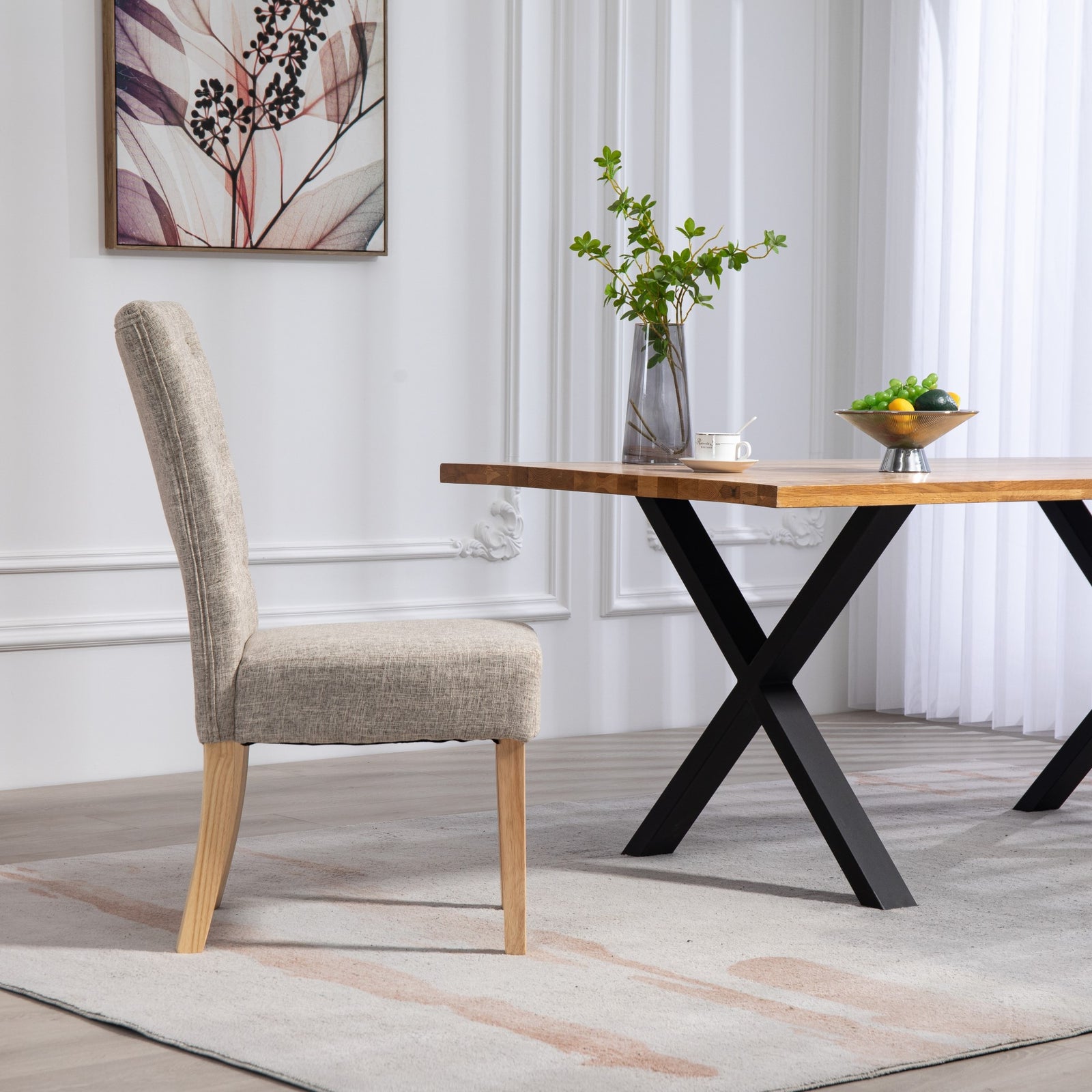 Set Of 2 Pienza Fabric Dining Chairs | Brown