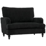 Velvet Single Sofa Armchair With Stripes | Black