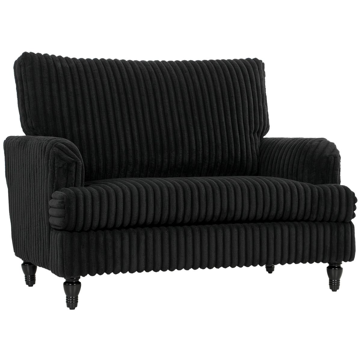 Velvet Single Sofa Armchair With Stripes | Black