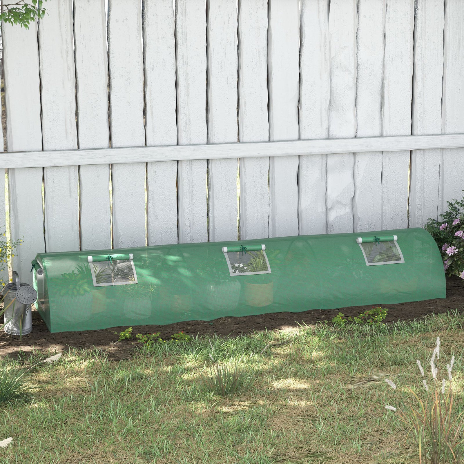 Pe Mini Greenhouse W/ 5 Mesh Windows
