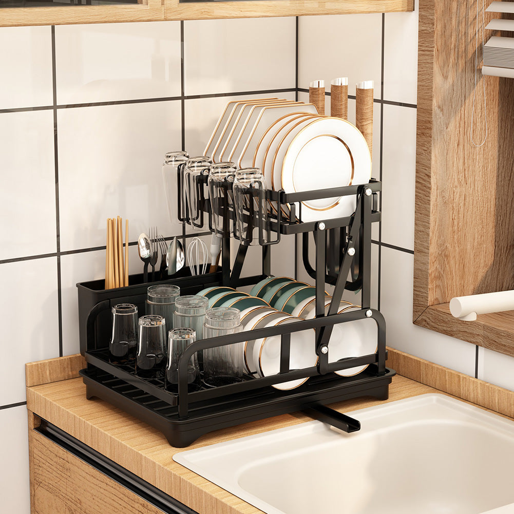 2-tier Dish Drainer With Drying Tray