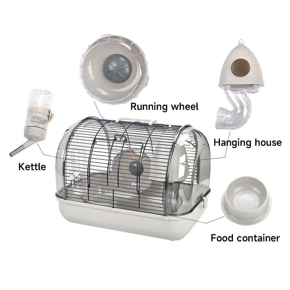 Crystal Hamster Cage Basic Outdoor Cage For Viewing Pet Cages | Grey