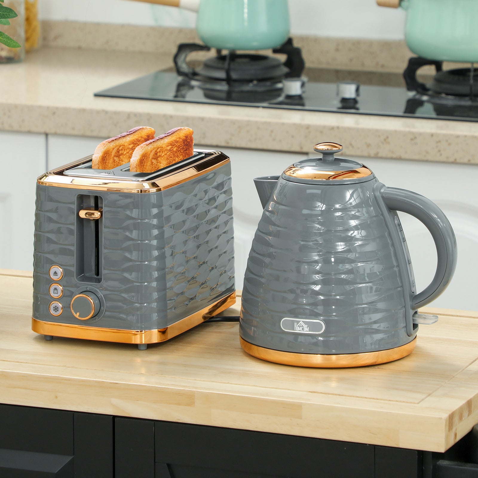 Rapid Boil Kettle & 2 Slice Toaster | Grey