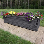 Pine Wooden Trough Planter With Feet | 140cm x 42cm x 38cm | Gray
