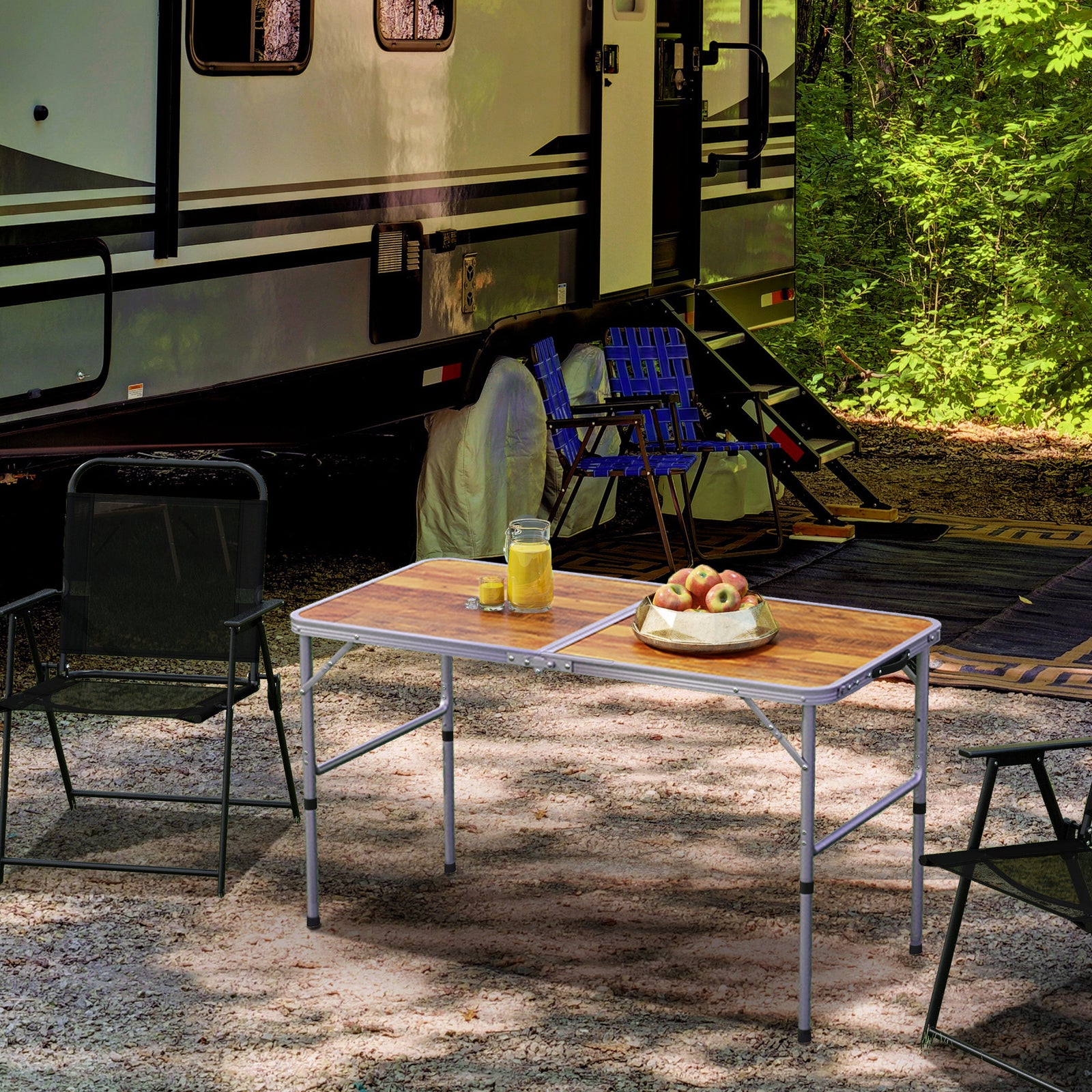 Portable Aluminum Folding Picnic Table Outdoor Lightweight