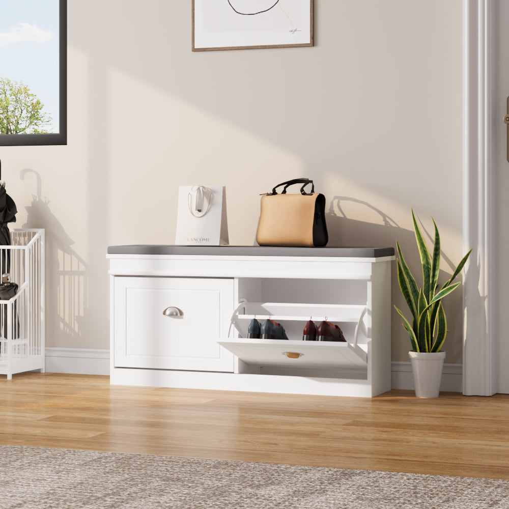 Flip Down Shoe Bench Cabinet