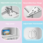 60l Freestanding Under Counter Upright Freezer Adjustable Thermostat