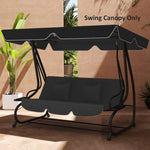 Waterproof Garden Swing Canopy Replacement 3 Seater | Black