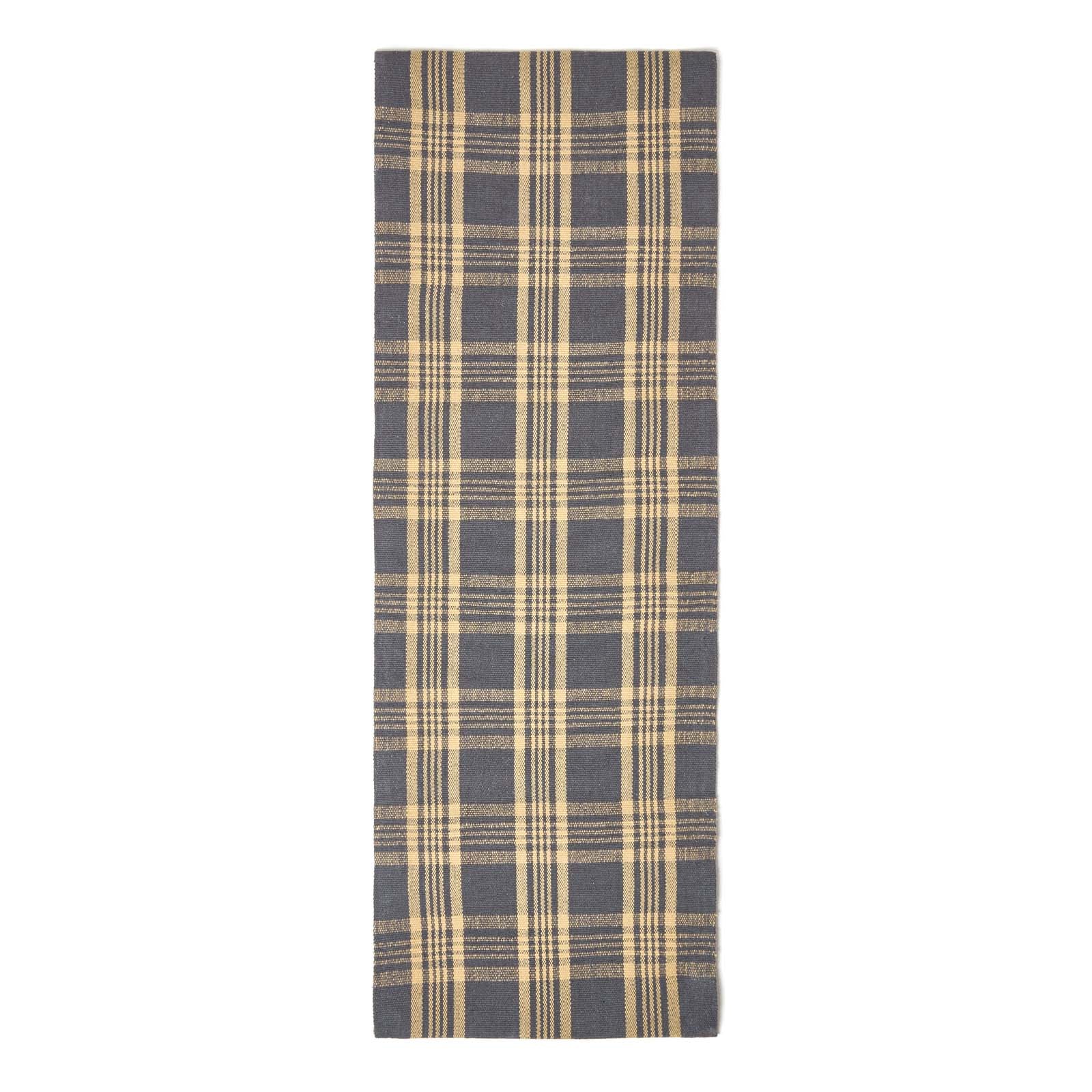 Tartan Check Non-slip 100% Wool Rug | 200cm | Grey