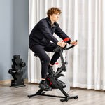 HOMCOM Indoor Exercise Bike With Adjustable Height, Resistance