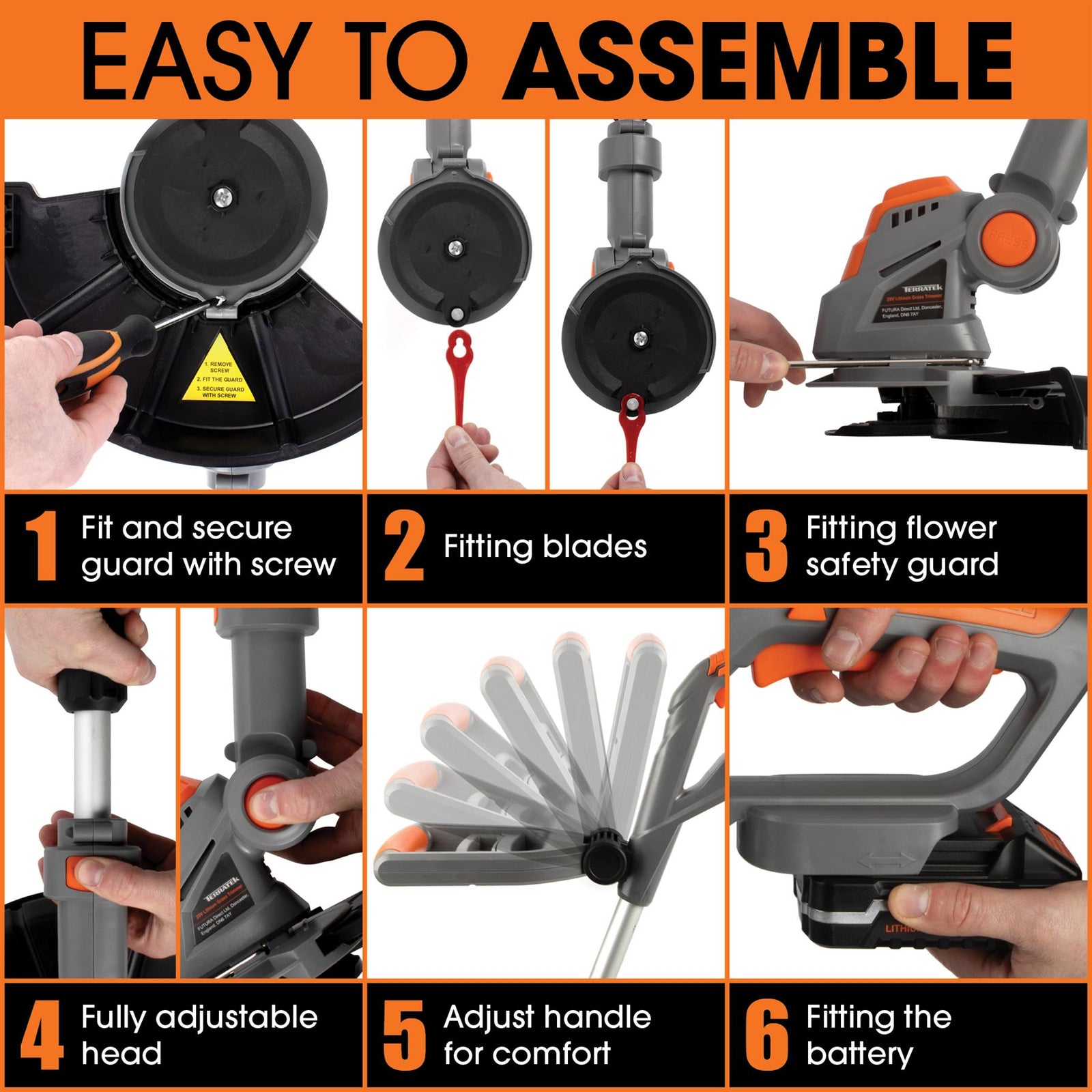 20v Electric Battery Cordless Grass Trimmer Strimmer Garden Edger Cutter
