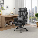 Ergonomic High-back Office Chair With Footrest, Reclining Backrest, Adjustable Height | Black