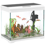 Glass Fish Tank With Filter System, Led Light, Water Pump, White | Medium | White