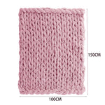 Pink Hand-woven Chenille Throw Blanket – Soft Cozy Knit Blanket For Couch, Sofa & Bed | Large | Pink