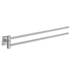 Chrome Double Swing Arm Towel Rail Wall Mounted Storage | Brushed Chrome
