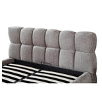 The Maya Upholstered Soft Plush Ottoman Bed Frame | King | Grey