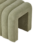 Modern U-shaped Upholstered Footstool | One Size | Green