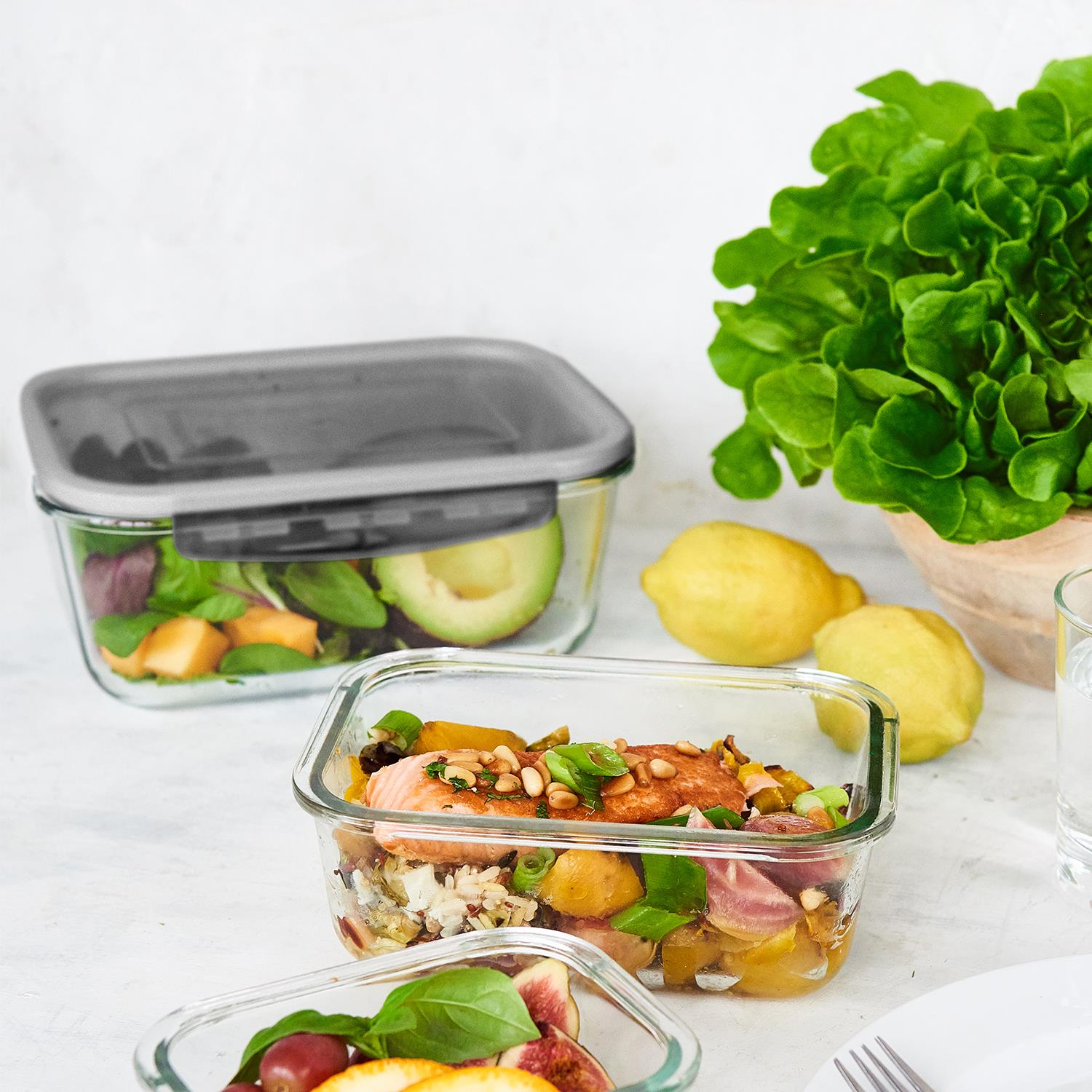 Multipurpose Bpa Free Glass Food Container With Airtight Lid | 1.6L