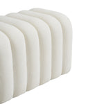Modern U-shaped Upholstered Footstool Accent Stool | White