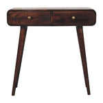 California Walnut Curved Hallway Table