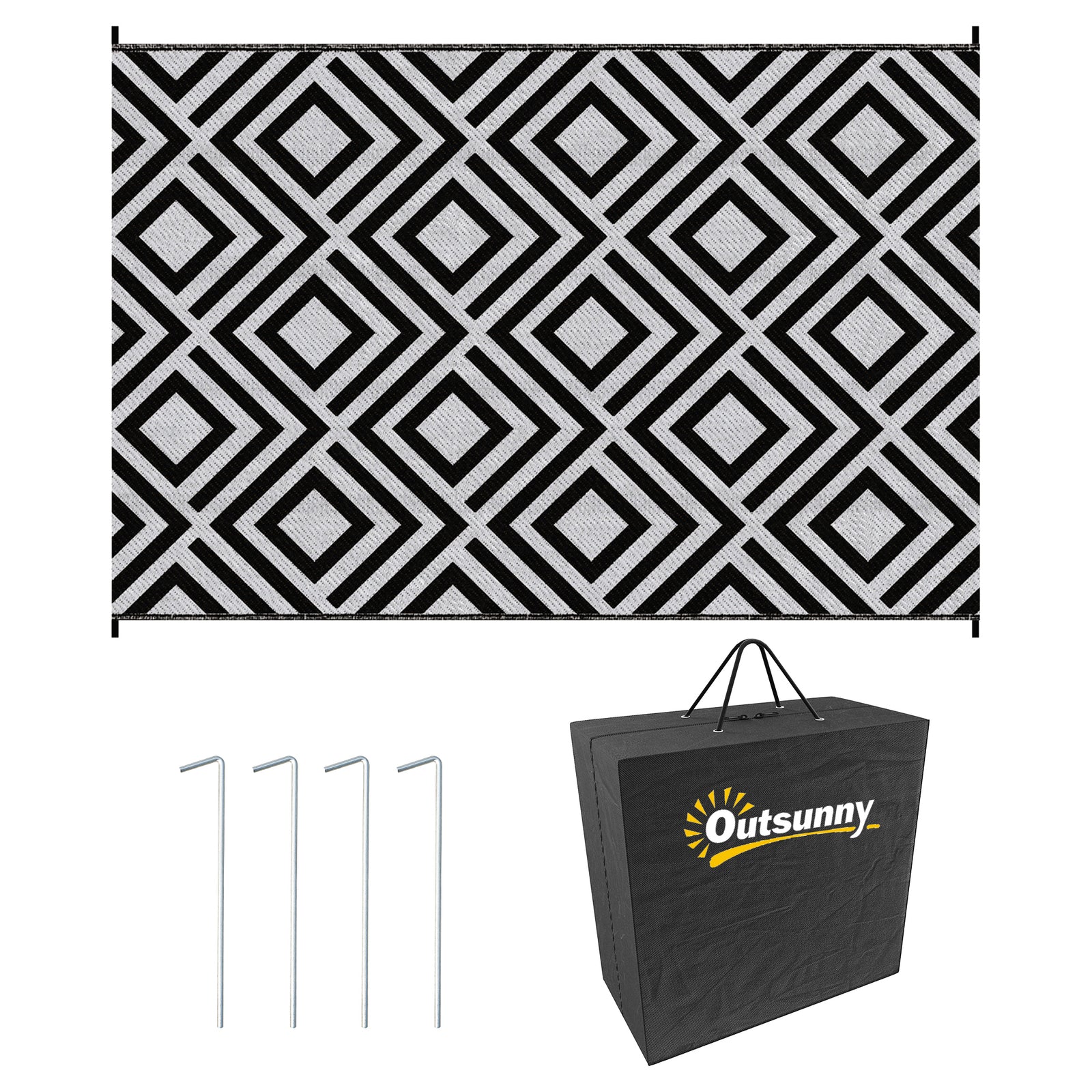 Reversible Rug W/ Carry Bag 182x274cm | White