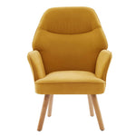 Upholstered Armchair With Solid Wood Legs, Soft Cushioned Seat | Mustard Yellow