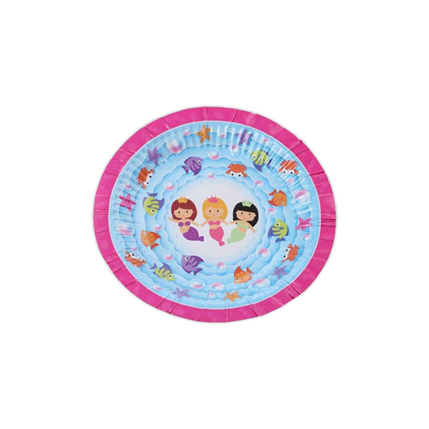 Mermaid Design 7inch 12 Disposable Paper Bowls For Picnics, Parties & Barbecues