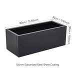 Rectangular Galvanised Steel Planter Box, Black Powder-coated Outdoor/indoor Flower & Herb Planter