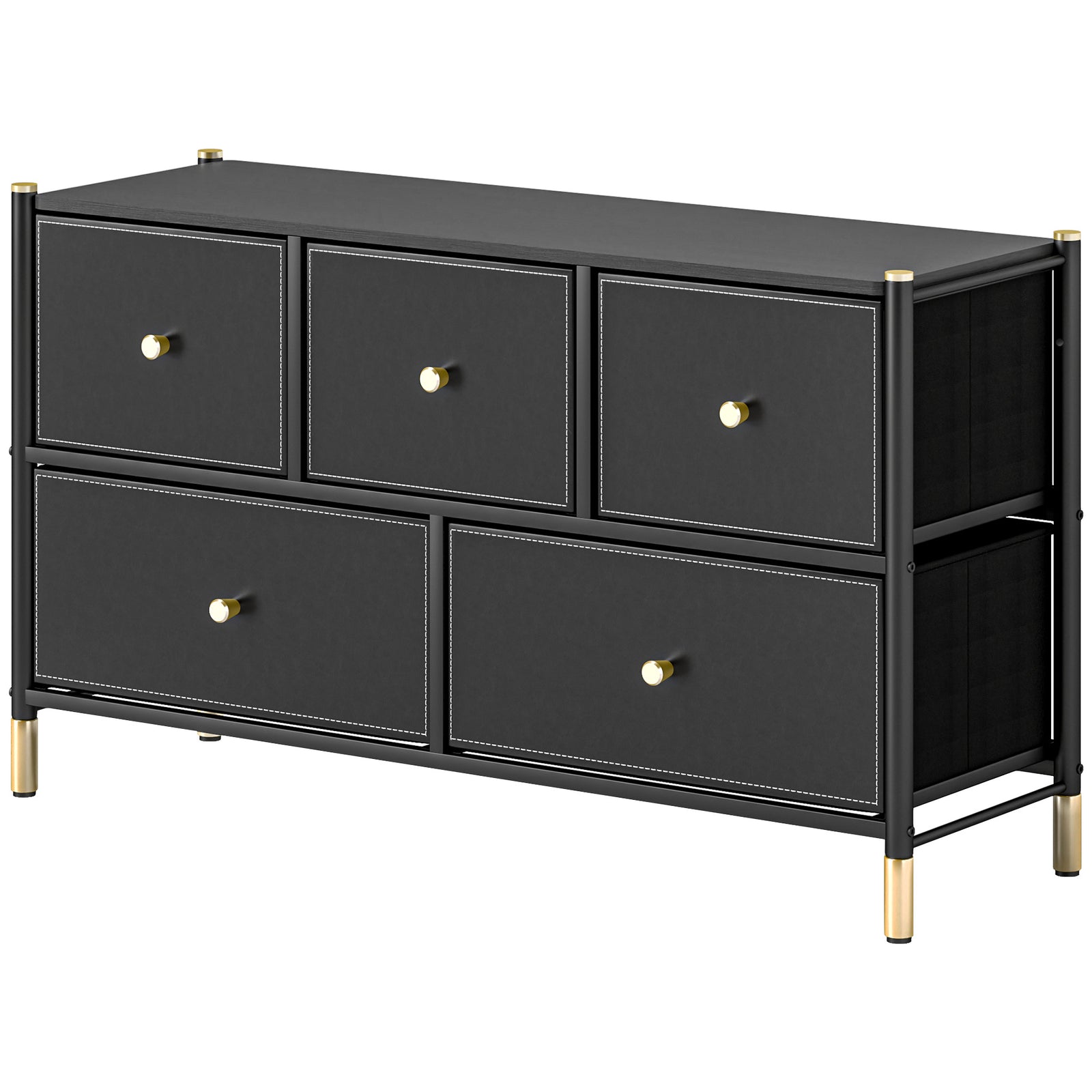 Fabric Chest Of Drawers, Pu Leather, Bedroom