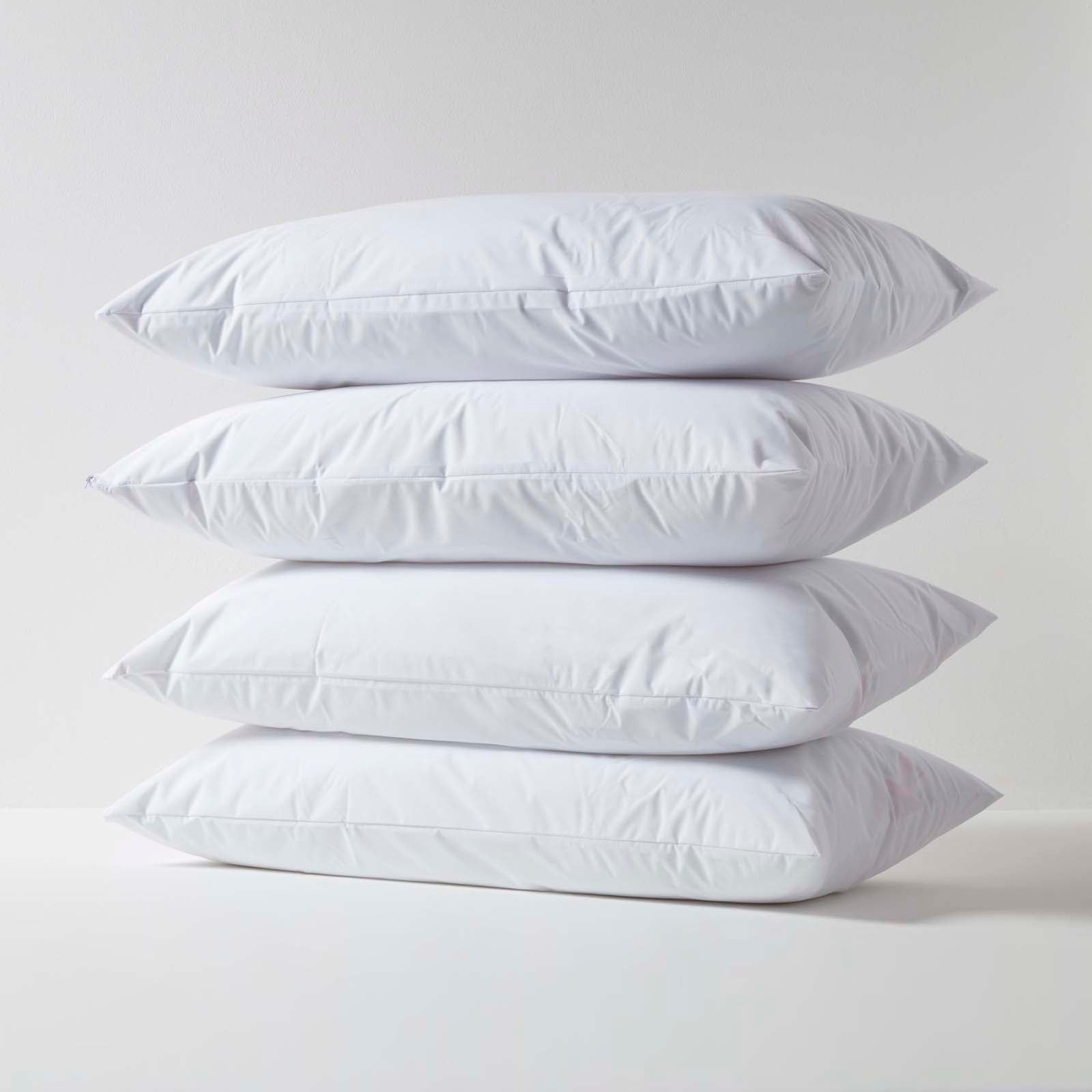 Waterproof Pillow Protectors, Pack Of 4 | 40 x 80cm | White