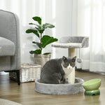 44cm Cat Tree With Sisal Cat Scratching Post, Toy Ball - Light Grey