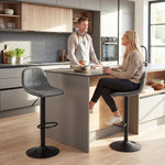 HOMCOM Bar Stools Set Of 2, Modern Swivel Barstools For Dining Room, Grey
