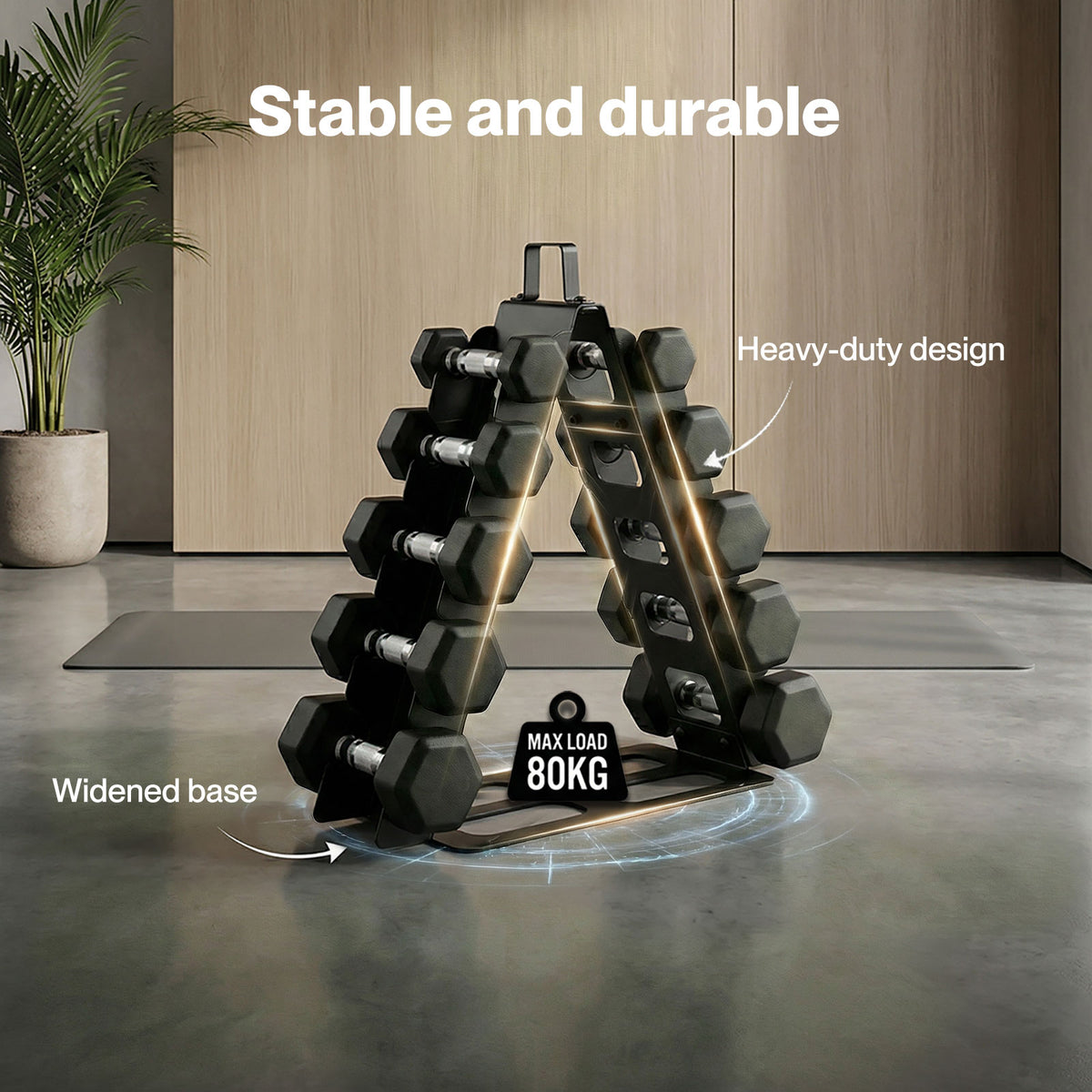 Centra Dumbbell Rack Stand Steel A-frame Home Gym Weight Storage Holder 180lb