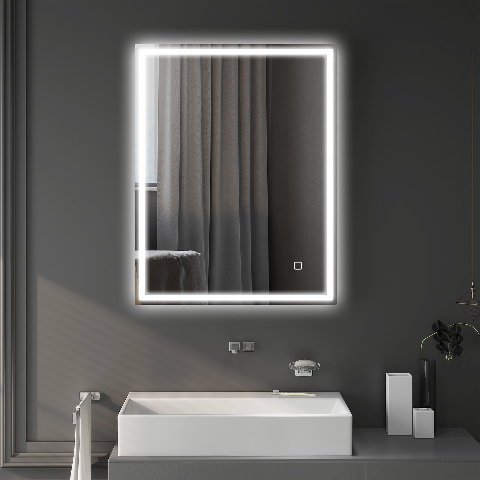 Illuminated Bathroom Mirror With Led 3 Colours Defogging