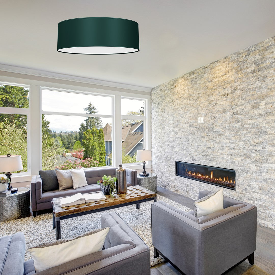 Verde Hand Made Scandi Style Ceiling Lamp In A Rich Green Finish Holds 3xe27 Led Bulbs
