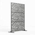 Indoor Outdoor Metal Privacy Screen - Leaf Pattern | Anthracite Grey