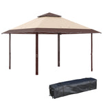 4 X 4m Outdoor Pop-up Canopy Tent Gazebo Adjustable Legs Bag | Coffee