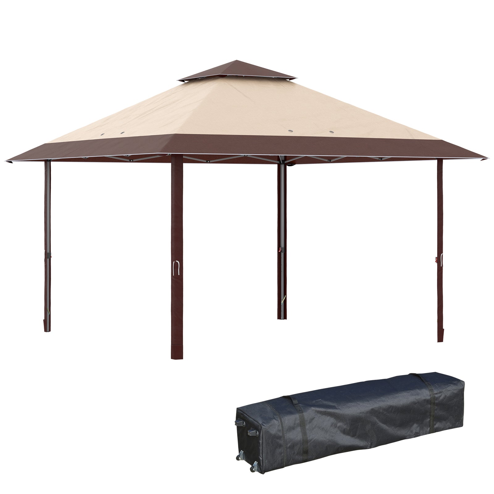 4 X 4m Outdoor Pop-up Canopy Tent Gazebo Adjustable Legs Bag | Coffee