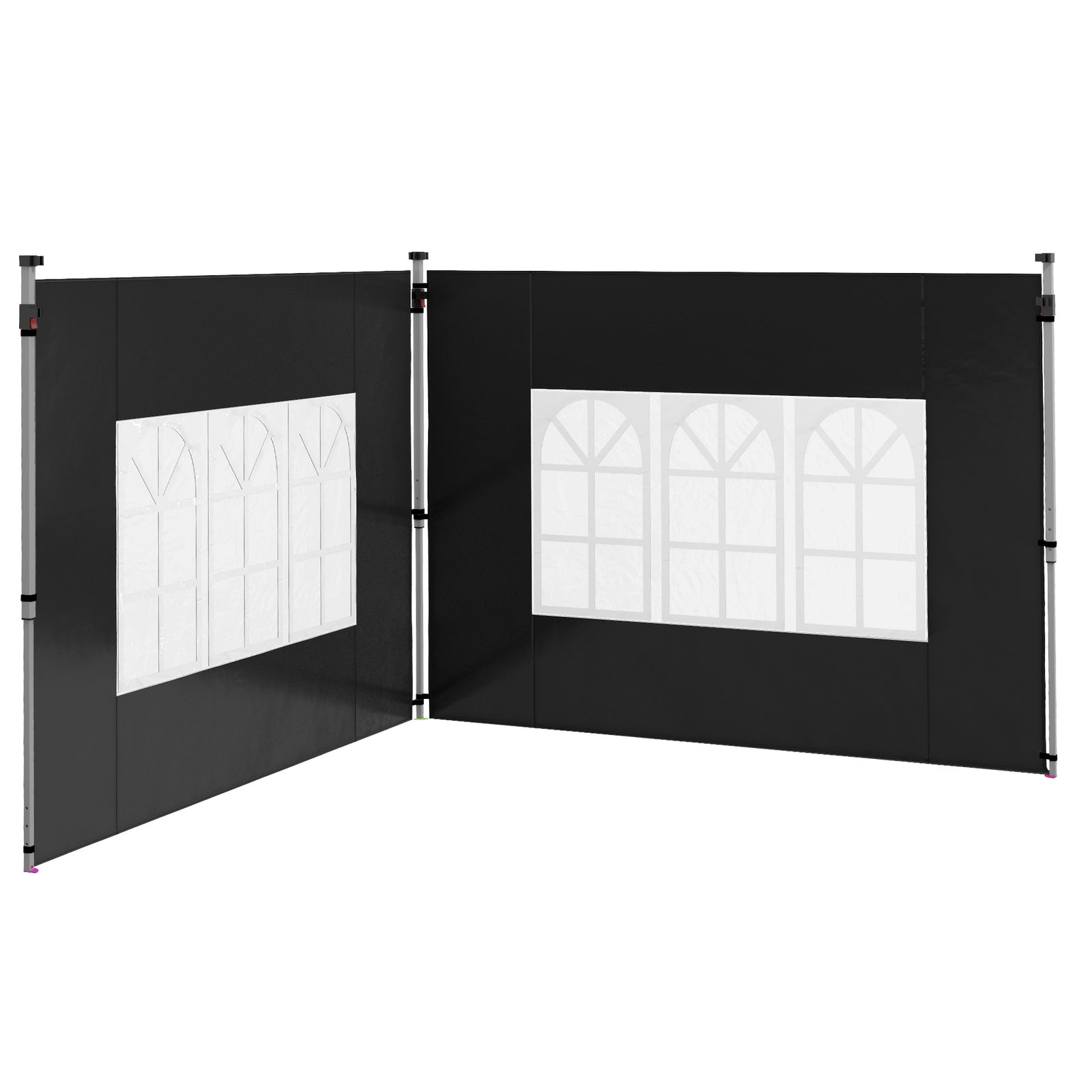 Gazebo Side Panels For 3x3(m) Or 3x4m Pop Up Gazebo, 2 Pack | Black