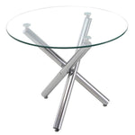 88cm Dia X 75cm H Tempered Glass Crossover Round Dining Table | Large