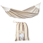 Barbados Cappuccino Double Cotton Traditional Garden Hammock With Bag